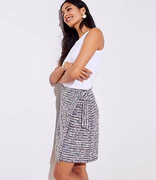 Loft Marled Stripe Wrap Skirt