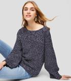 Loft Mixed Rib Flare Sleeve Sweater