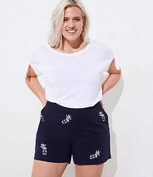 Loft Plus Pineapple Shorts