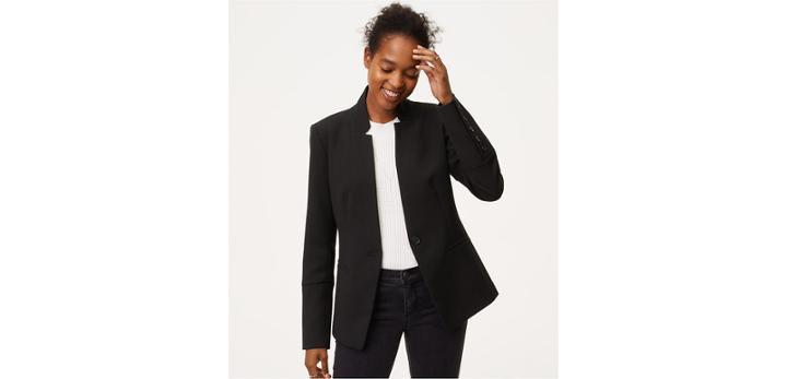 Loft Doubleweave Notched Blazer