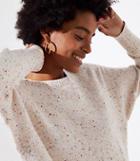 Loft Speckled Shirttail Hem Sweater