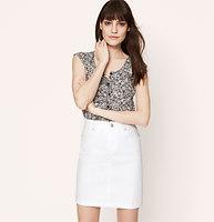 Loft Denim Skirt In White