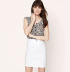 Loft Denim Skirt In White