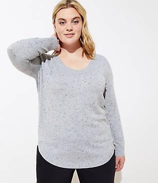 Loft Plus Speckled Shirttail Sweater