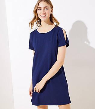 Loft Beach Twist Sleeve Tee Dress