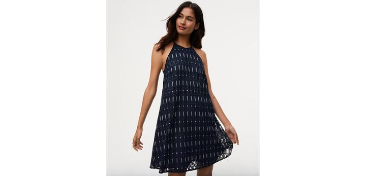 Loft Circuit Lace Halter Dress