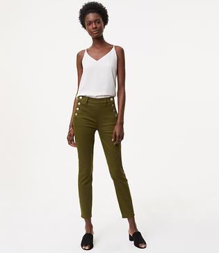 Loft Modern Sailor Skinny Jeans In Rich Moss