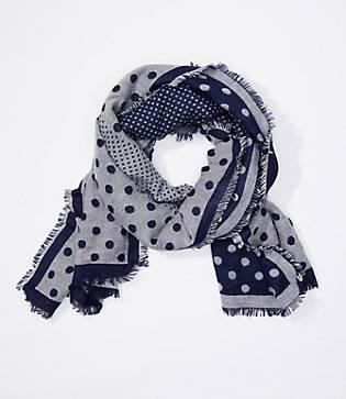 Loft Dotted Cozy Reversible Scarf