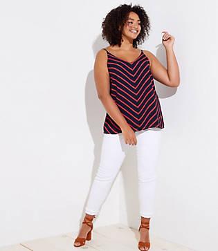 Loft Plus Chevron Bar Back Strappy Cami