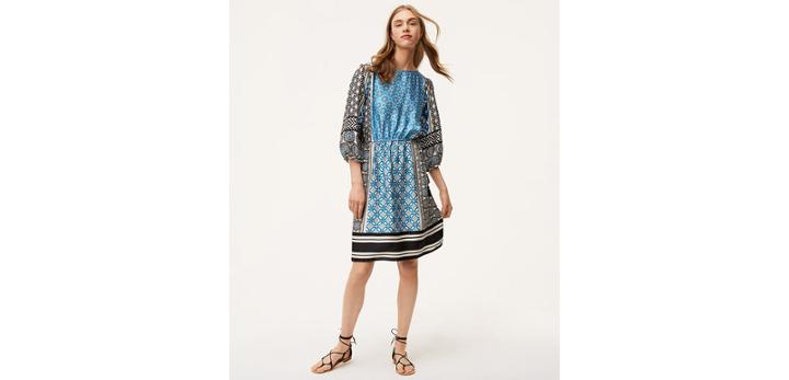 Loft Ocean Mosaic Tassel Dress