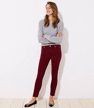 Loft Modern Skinny Jeans In French Burgundy