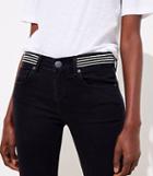 Loft Modern Striped Waist Skinny Jeans In Washed Black
