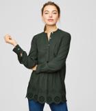 Loft Pleated Eyelet Hem Tunic