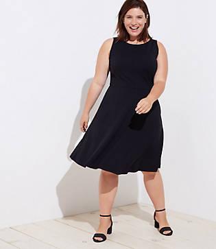 Loft Plus Ponte Pocket Flare Dress