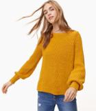 Loft Mixed Rib Blouson Sleeve Sweater