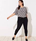Loft Plus Double Frayed Soft Slim Pocket Skinny Jeans In Black