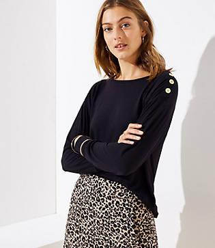 Loft Shoulder Button Dolman Top