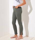 Loft Curvy Slit Frayed Skinny Jeans In Sage