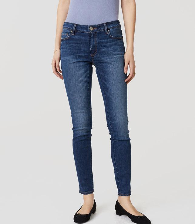 Loft Curvy Skinny Jeans In Classic Mid Vintage Wash