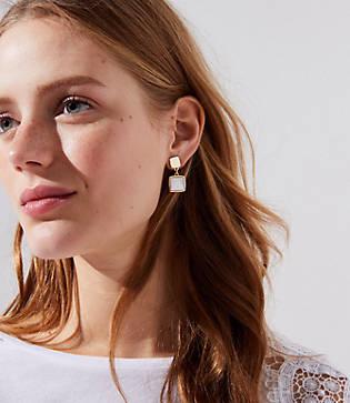 Loft Double Square Drop Earrings