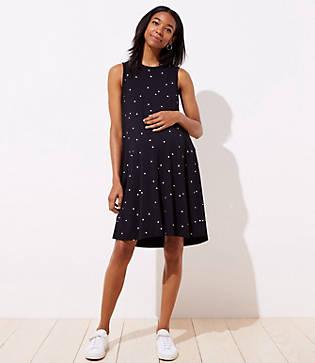 Loft Polka Dot Black & White Trapeze