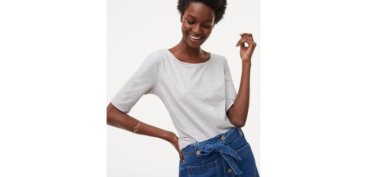 Loft Shimmer Elbow Sleeve Tee