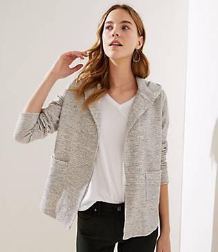 Loft Striped Open Hoodie