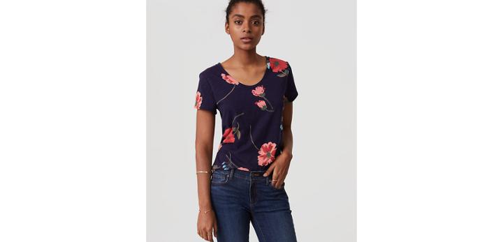 Loft Breezy Floral Vintage Soft Tee