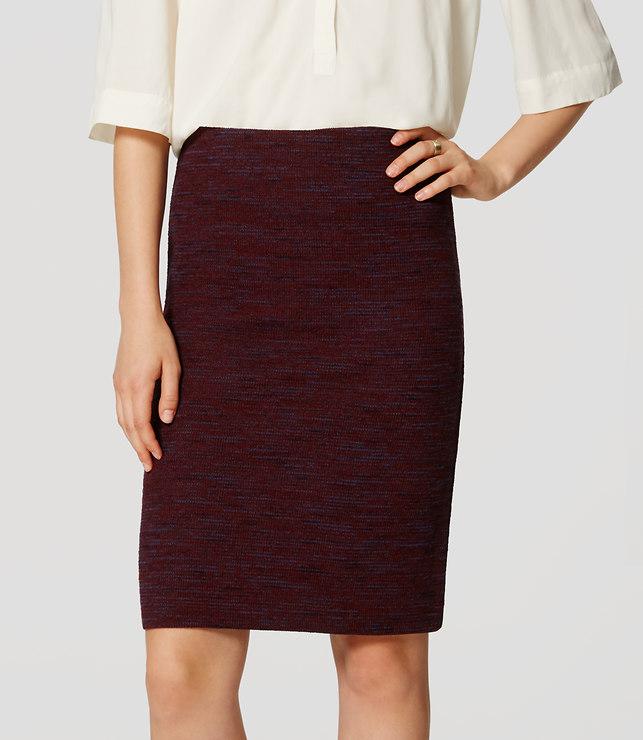 Loft Marled Pull On Pencil Skirt