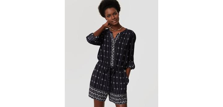 Loft Diamante Drawstring Romper