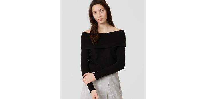 Loft Foldover Off The Shoulder Sweater