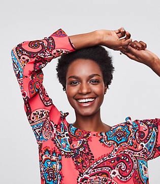 Loft Paisley Puff Sleeve Blouse
