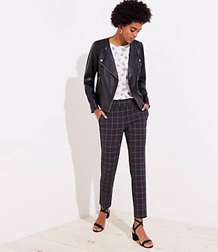 Loft Slim Pencil Pants In Windowpane In Marisa Fit