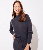 Loft Ribbed Luxe Knit Mock Neck Sweater