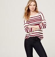 Loft Striped Drop Shoulder Tee