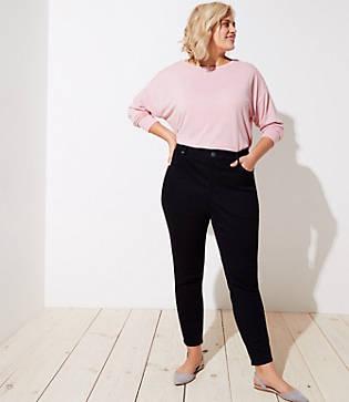 Loft Plus High Waist Skinny Jeans In Black