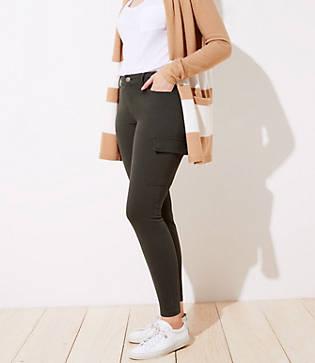 Loft Curvy 5 Pocket Sateen Cargo Leggings