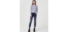 Loft Curvy Frayed Skinny Jeans In Classic Mid Vintage Wash