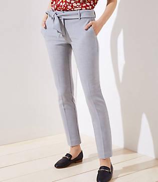Loft Slim Tie Waist Pencil Pants In Curvy Fit