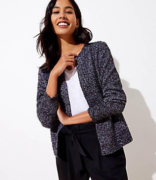 Loft Marled Open Sweater Jacket