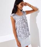 Loft Dotted Floral Shirred Tie Back Tee