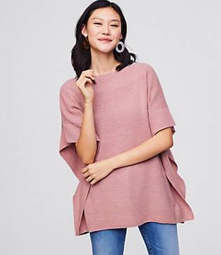 Loft Ribbed Poncho Sweater