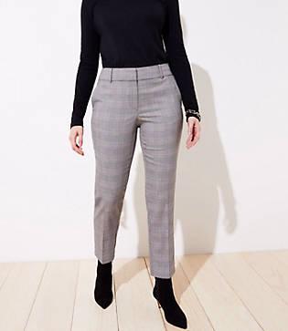 Loft Plaid Slim Pencil Pants In Curvy Fit