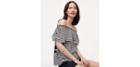 Loft Pom Pom Off The Shoulder Striped Top
