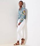 Loft Modern Cuff Straight Leg Jeans In White