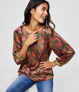 Loft Paisley Satin Blouse