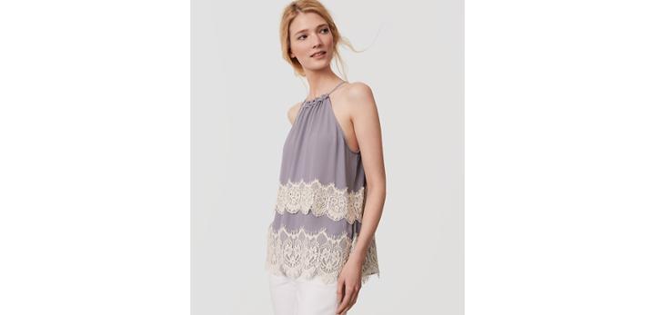 Loft Lace Tiered Halter Top