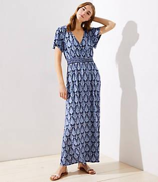 Loft Beach Mosaic Wrap Maxi Dress