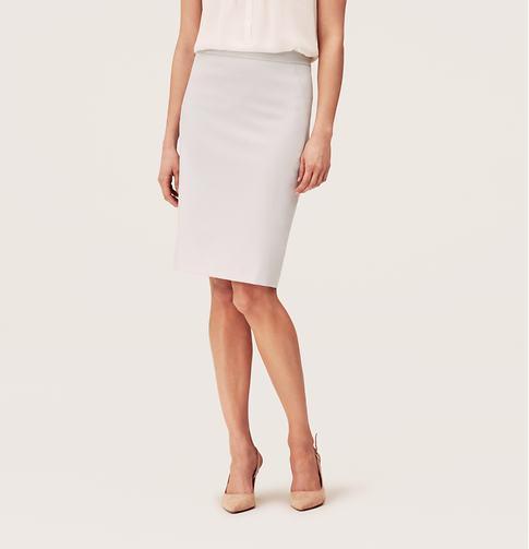 LOFT Matte Stretch Twill Pencil Skirt, Sea Spray Blue