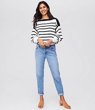 Loft Boyfriend Jeans In Light Stonewash
